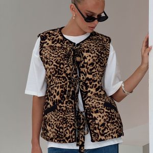 Samual Quilted Vest Leopard