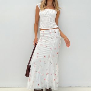 Breezewood Maxi Skirt White