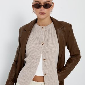 Wait A Lifetime Short Sleeve Cardigan Beige