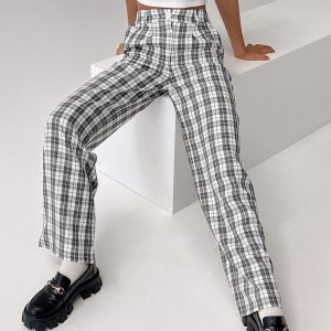 Archer Pants Grey Plaid