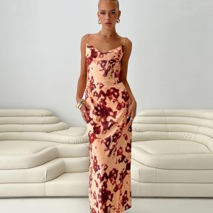 Gracele Maxi Dress Pink Floral
