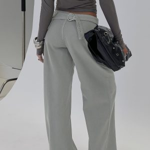 Incognito Low Rise Wide Leg Cargo Jeans Grey