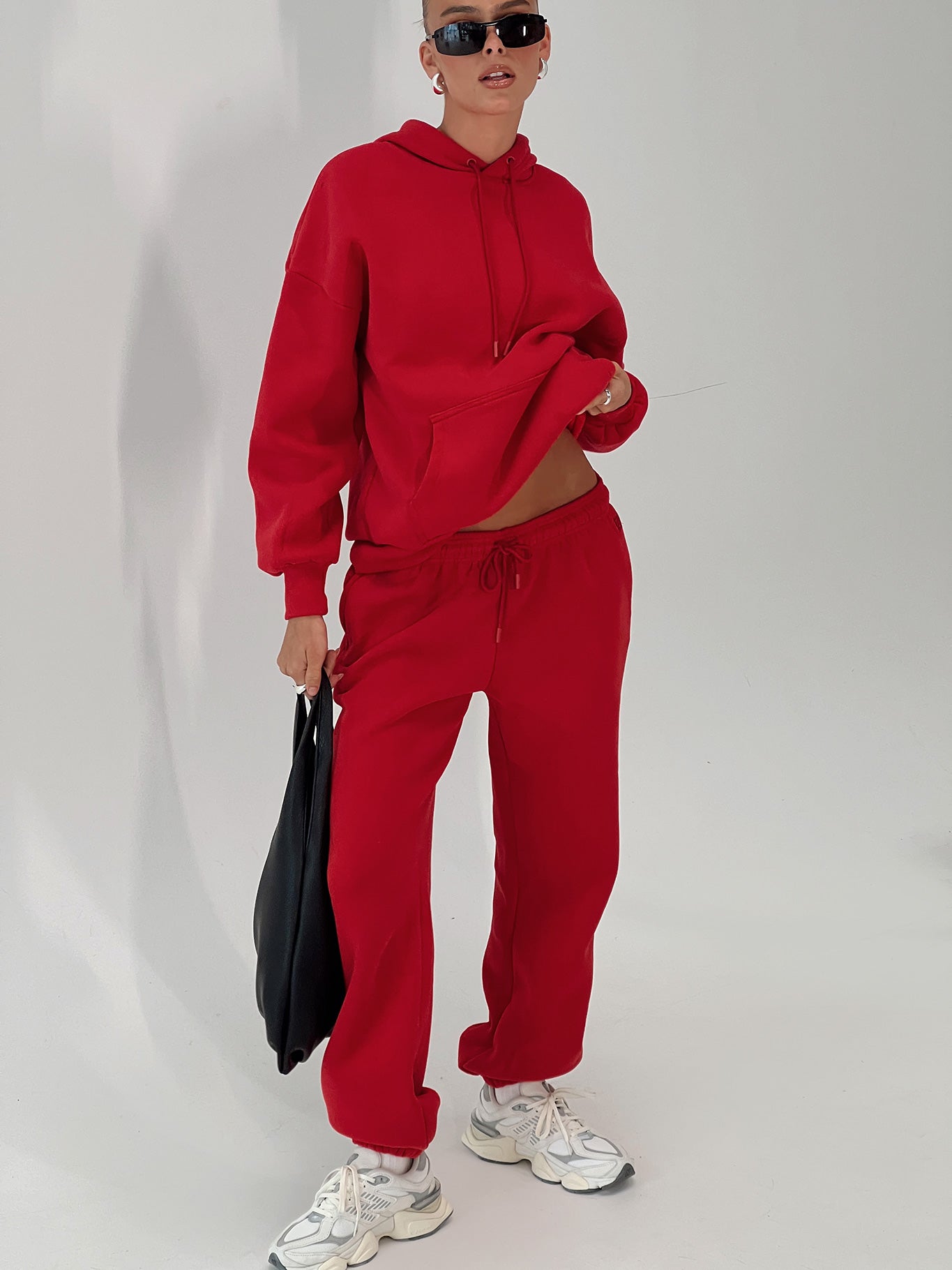 Dream Fleece Ankle Cuff Sweatpants Red - Image 8
