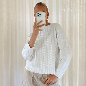 Mirotha Knit Sweater White