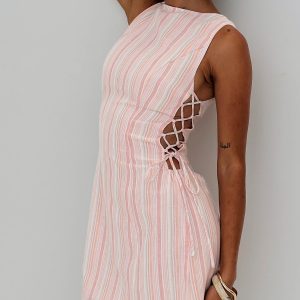 Earlie Mini Dress Pink Stripe