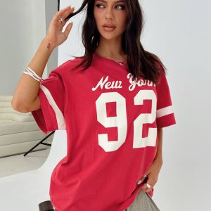 New York 95 Oversized Tee Red