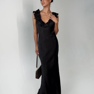 Butacup Frill Maxi Dress Black