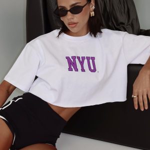 Nyu Track Tee White