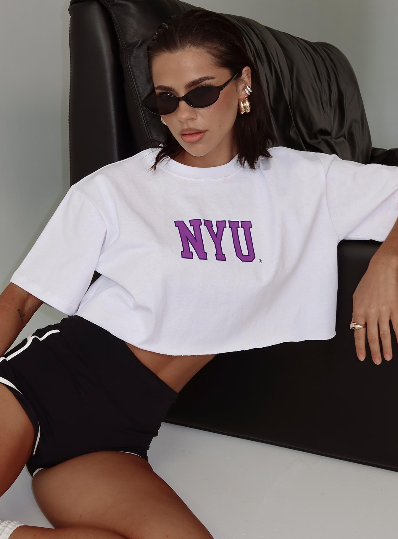 Nyu Track Tee White