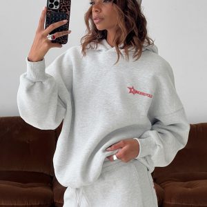 Princess Polly Stargirl Hoodie Grey Marle