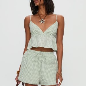 Lille Set Green Gingham