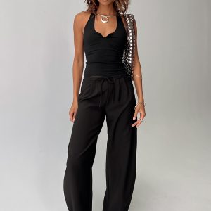 Triffid Barrel Leg Pants Black