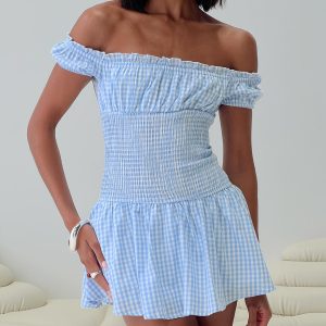 Count My Blessings Playsuit Blue Check