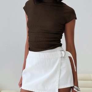 Elinora Wrap Mini Skirt White