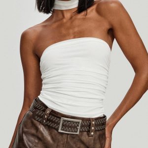 Sorelle Scarf Bodysuit White