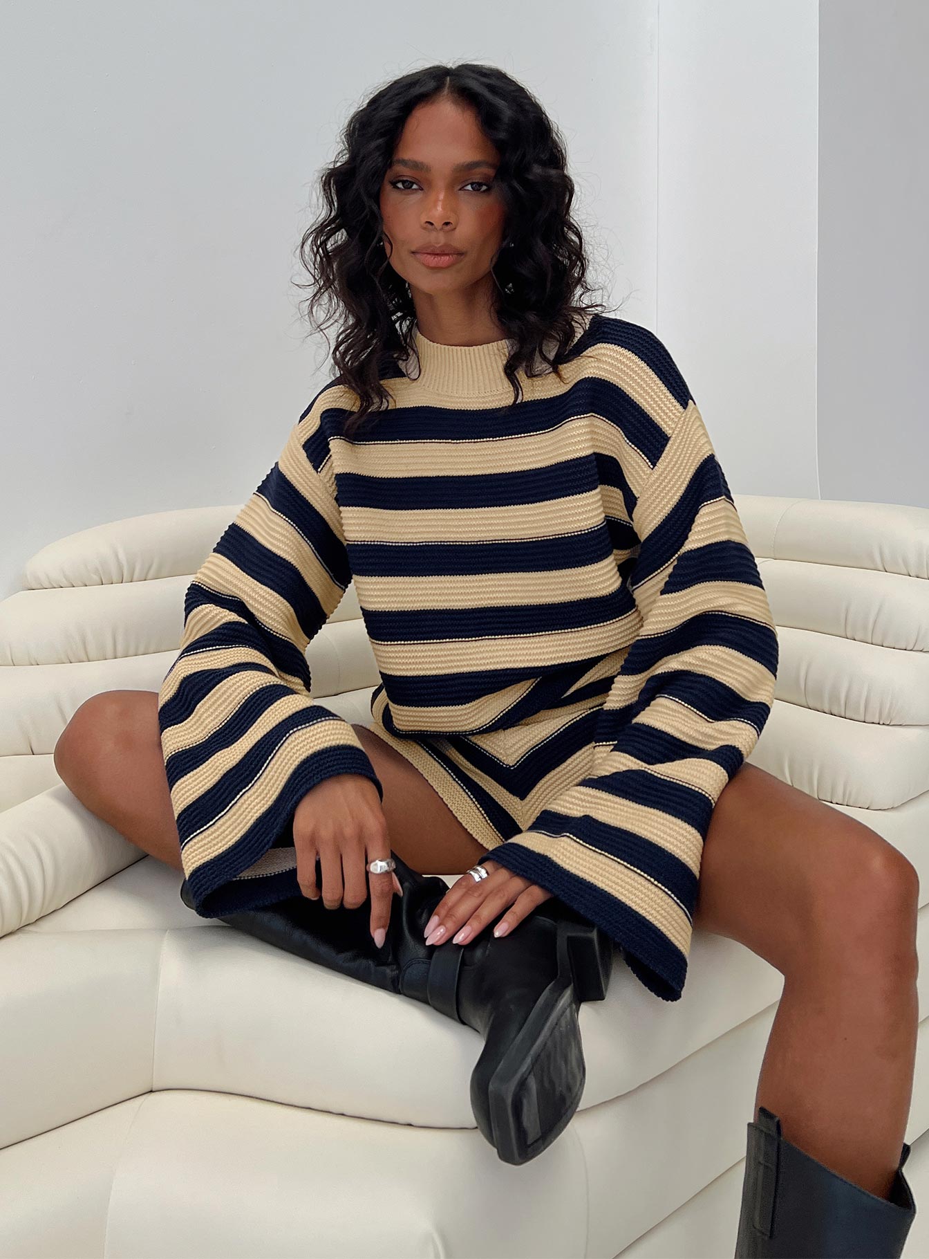 Cheyenne Set Navy / Cream Stripe - Image 12