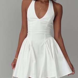 Karisse Halter Mini Dress White