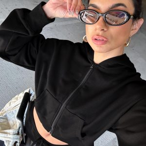 Revive Zip Through Hoodie Black