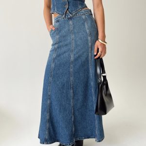 Wyoming Midi Skirt Blue Denim
