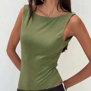 Coomba Backless Bodysuit Green