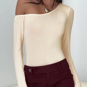 Fruelle Off The Shoulder Bodysuit Cream