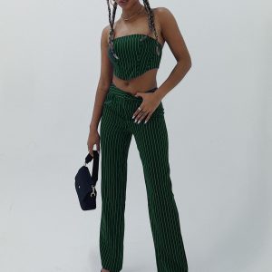 Gerri Set Green Stripe