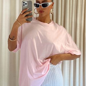 Flower Market Oversized Tee Pink