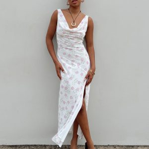 Asbyn Maxi Dress White Floral