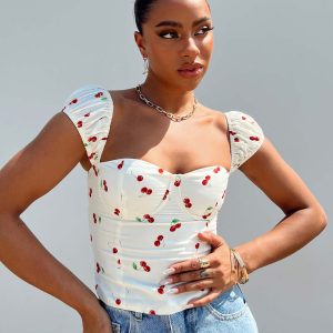 Rozalia Top White Multi