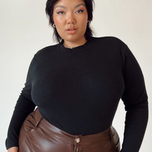 Maleny Long Sleeve Bodysuit Black Curve