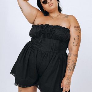 VIP Strapless Romper Black Curve