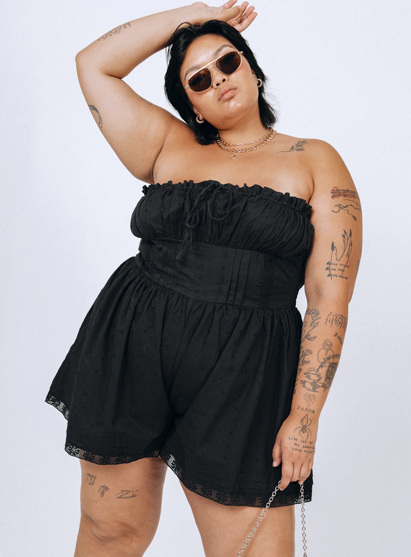 VIP Strapless Romper Black Curve