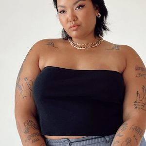 Rosehill Strapless Top Black Curve