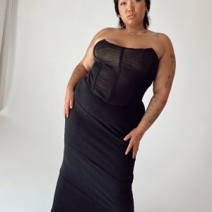 Oscar Maxi Skirt Black Curve
