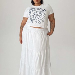 Korban Maxi Skirt White Curve