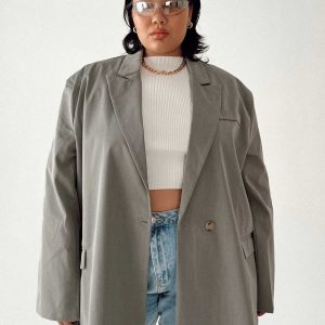 Codi Oversized Blazer Grey Curve
