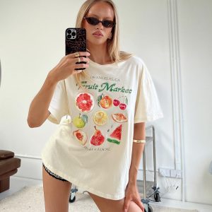 Fruit Market Oversized Tee White