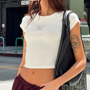 Baseline Rib Tee Oh Deer White