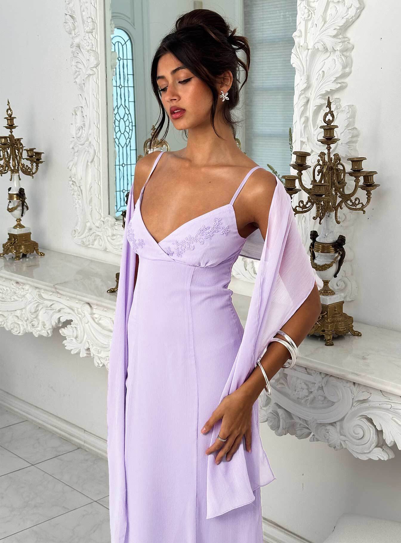 Jadira Scarf Maxi Dress Purple - Image 5