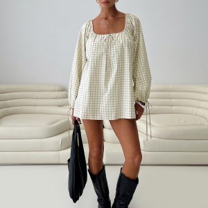 Preacher Playsuit White Check