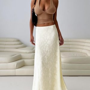 Su Casa Low Waist Maxi Skirt Yellow