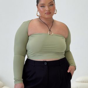Moran Two Piece Bolero Top Sage Curve
