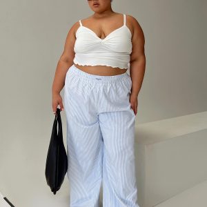 Beach House Pants Blue Stripe Curve