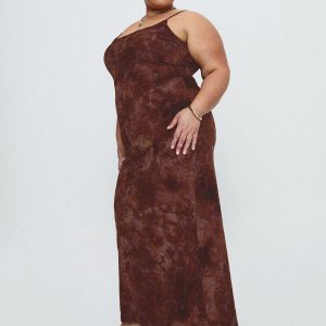 Knox Maxi Dress Chocolate Paisley Curve
