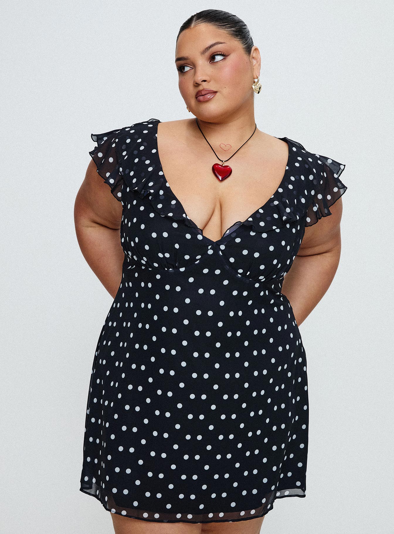 I Guess So Mini Dress Black Polka Dot - Image 11