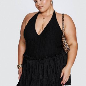 Mixie Halter Romper Black Curve