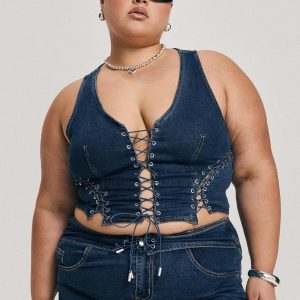 Edenette Top Mid Blue Wash Curve