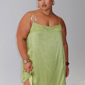Apple Cider Mini Dress Green Curve