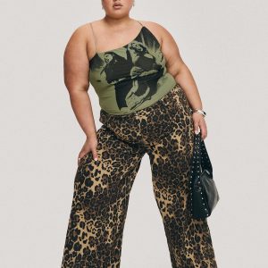 Pantar Low Rise Pants Leopard Curve