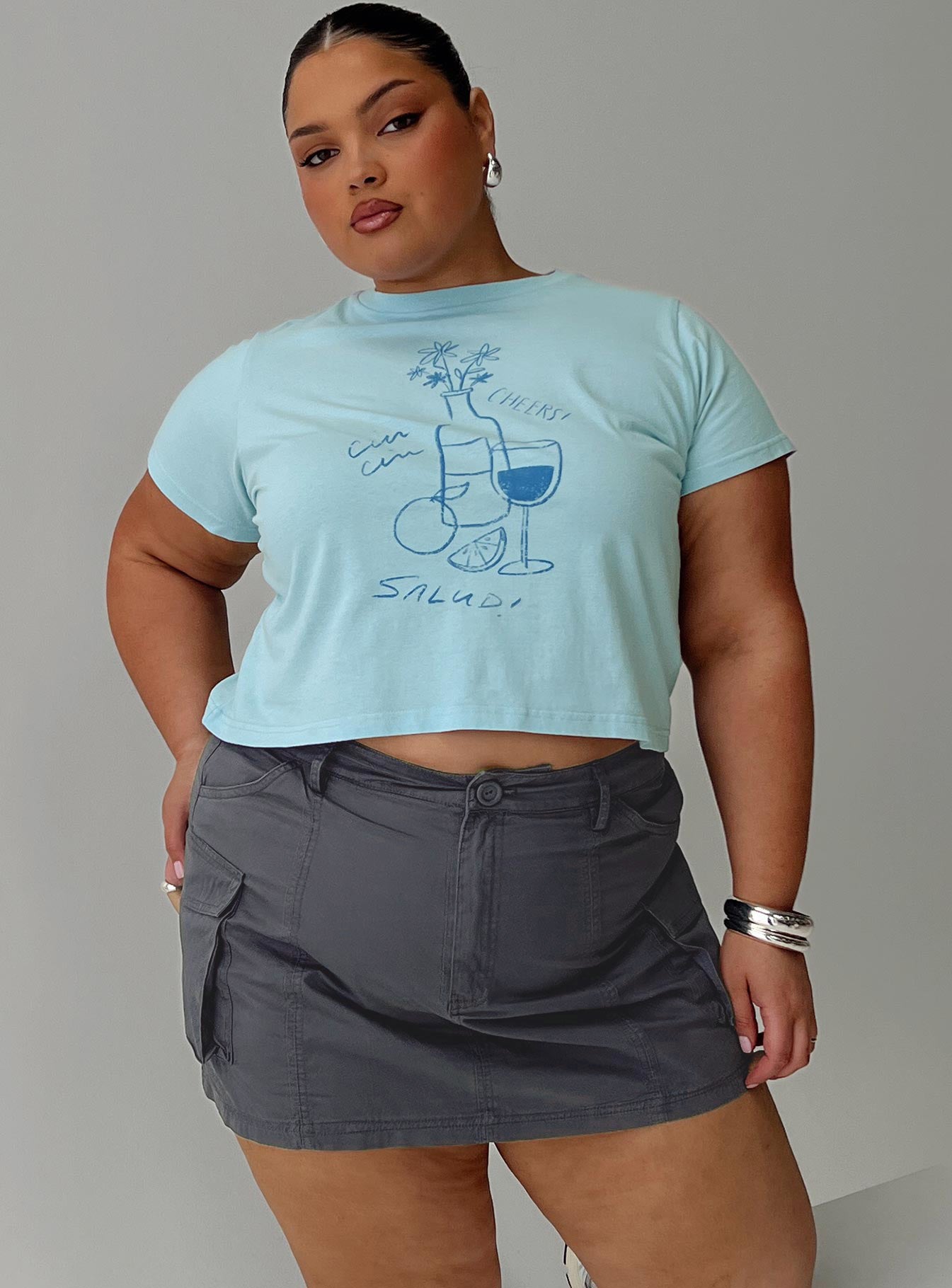 Lieutenant Cargo Mini Skirt Slate - Image 8